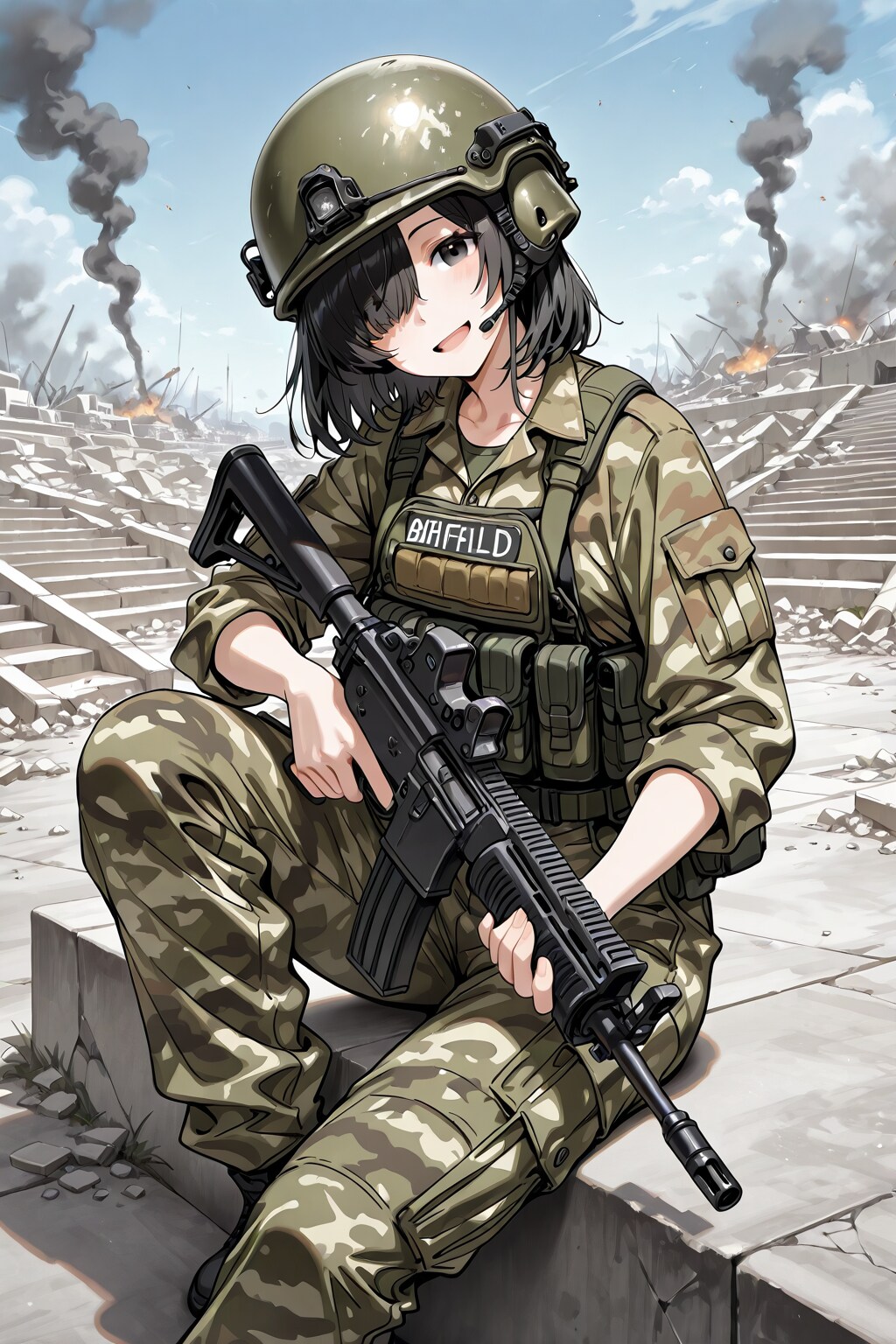 battlefield mekakure09 | の人気AIイラスト・グラビア