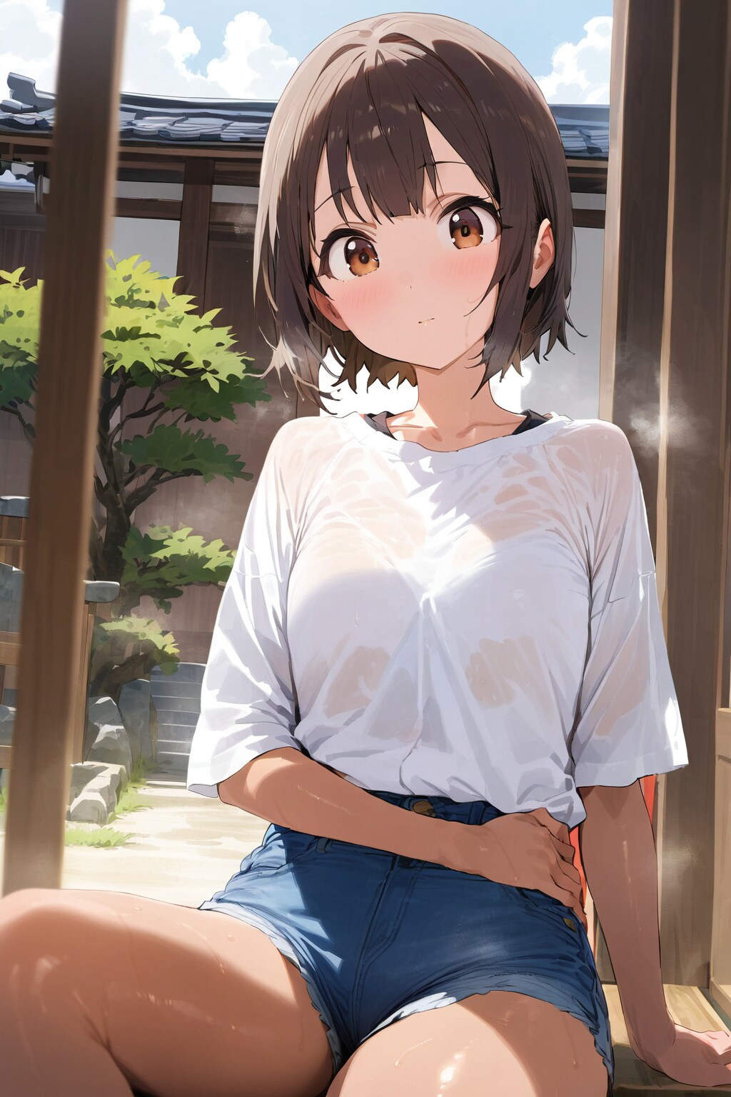 縁側で一休み | の人気AIイラスト・グラビア