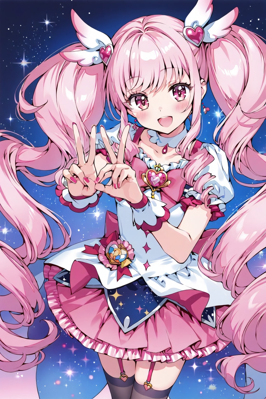 ダブルピースする魔法少女