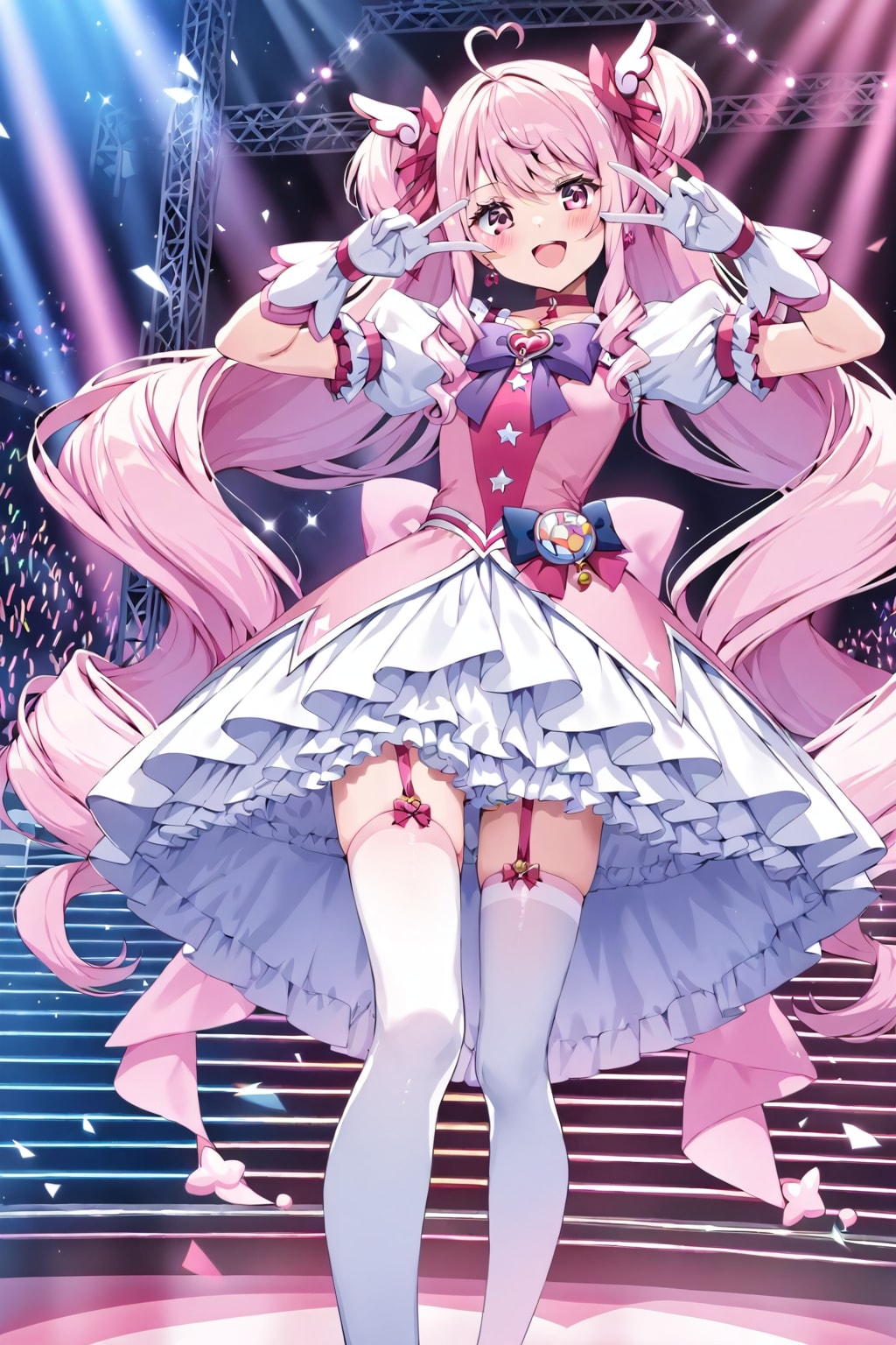 ダブルピースする魔法少女