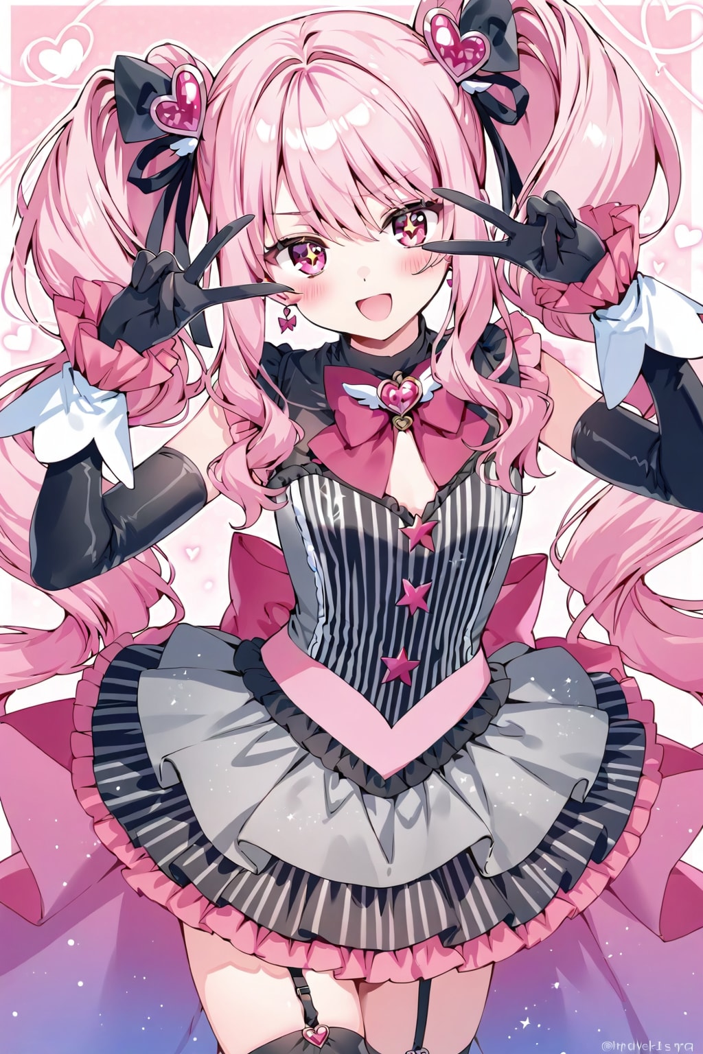 ダブルピースする魔法少女 | の人気AIイラスト・グラビア