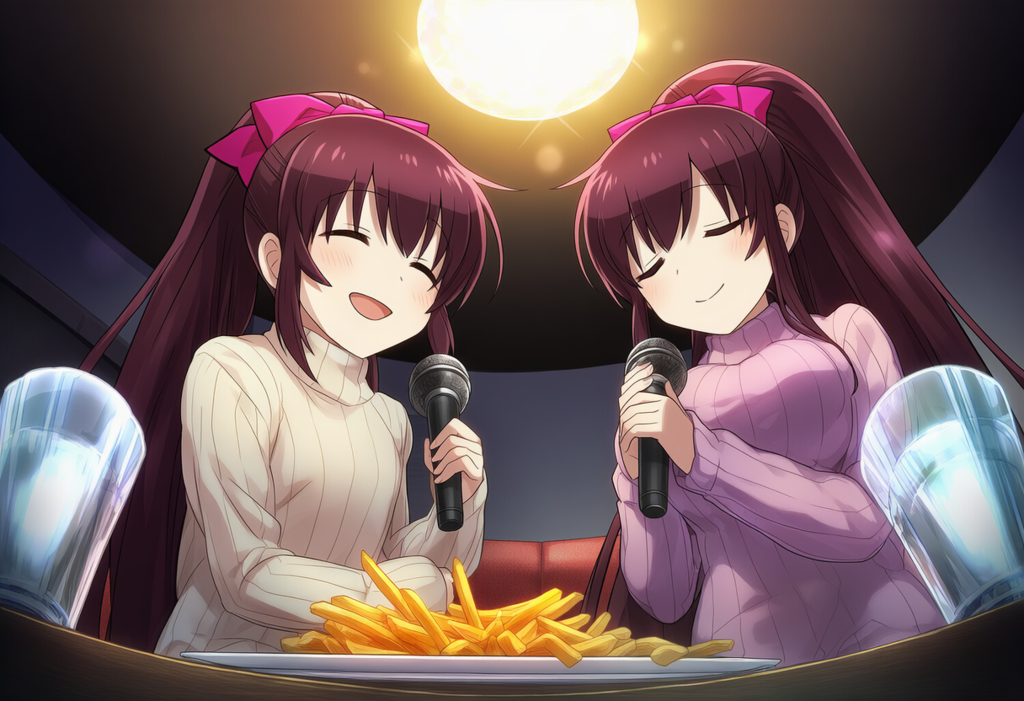 双子のカラオケ大会