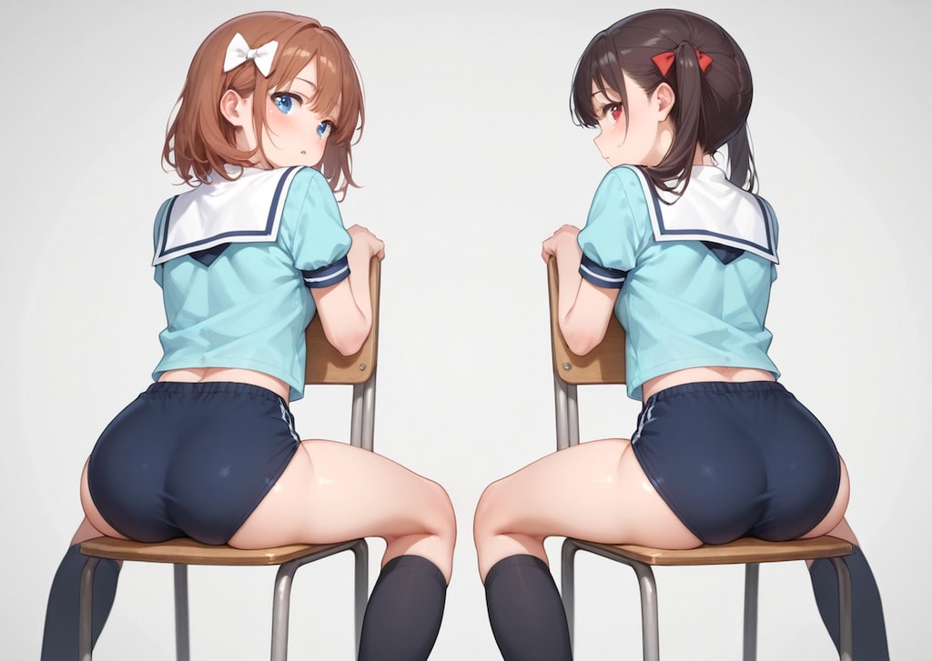 セラブルJK椅子に逆向きに座って、注目を浴びてしまう