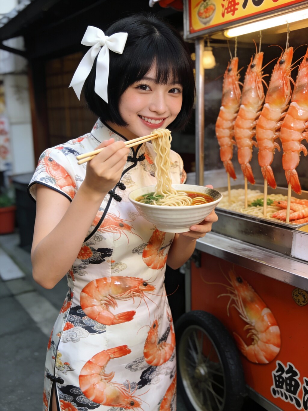 ラーメン食べる人