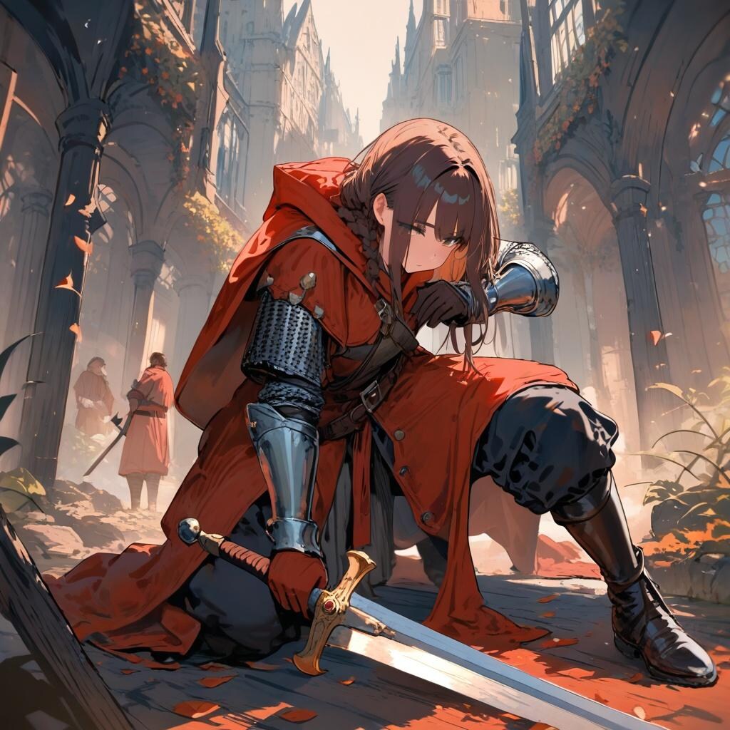 厨二構えの女剣士