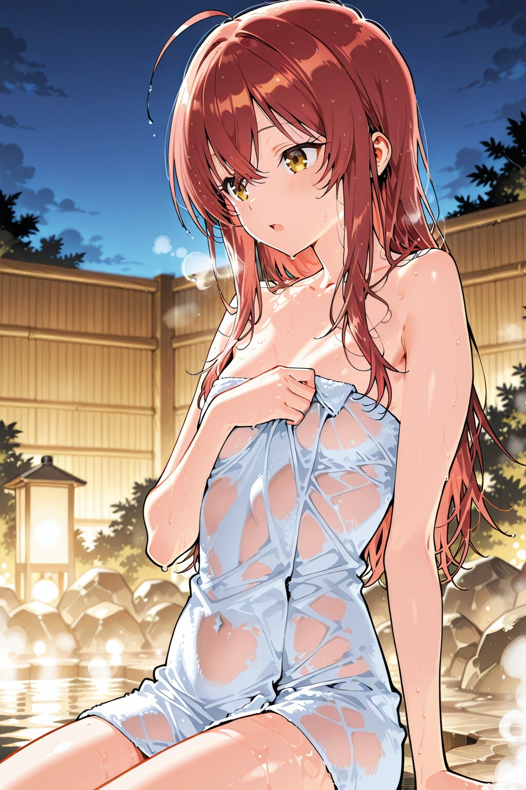 茶髪ロングちゃんと温泉