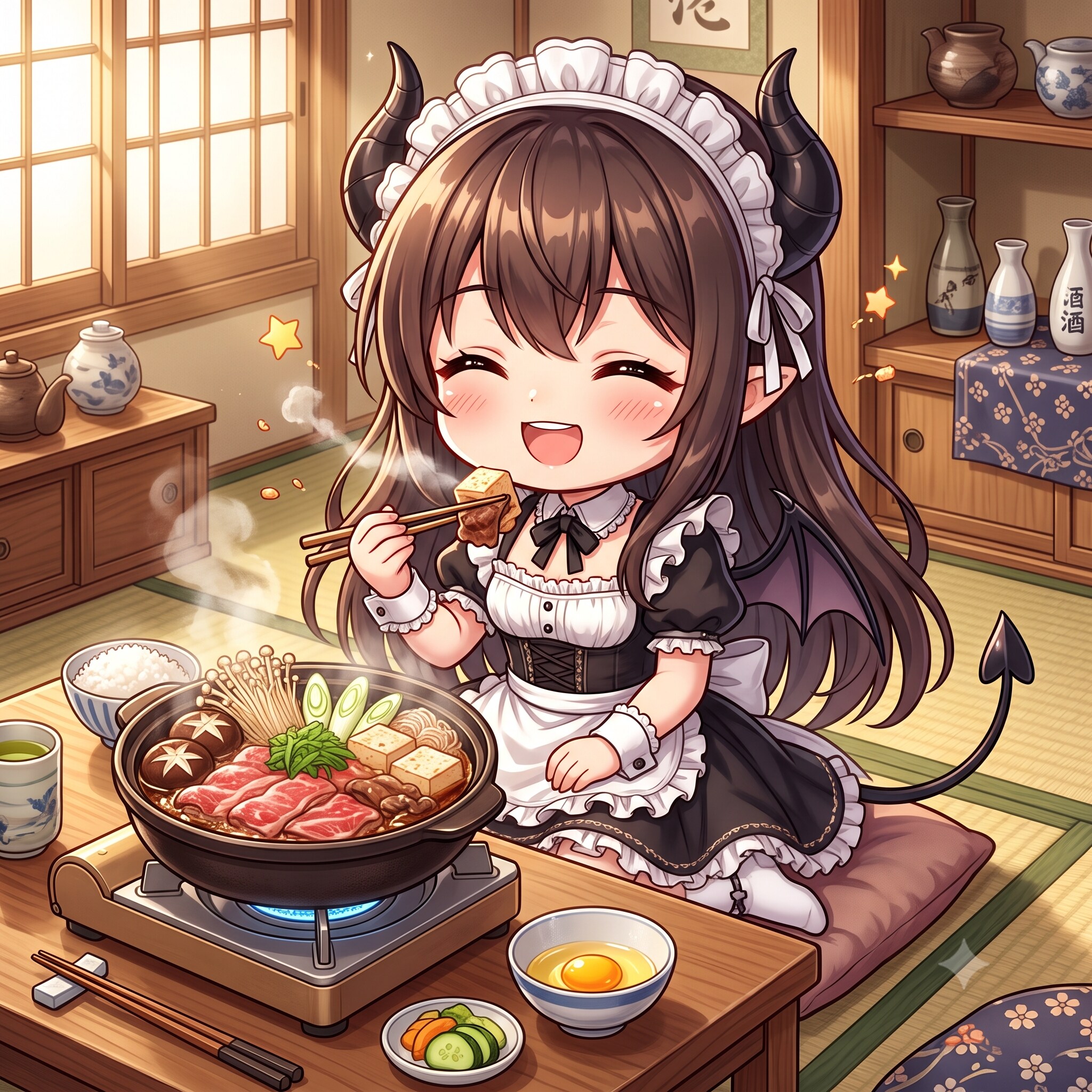 今日のお昼はすき焼きです