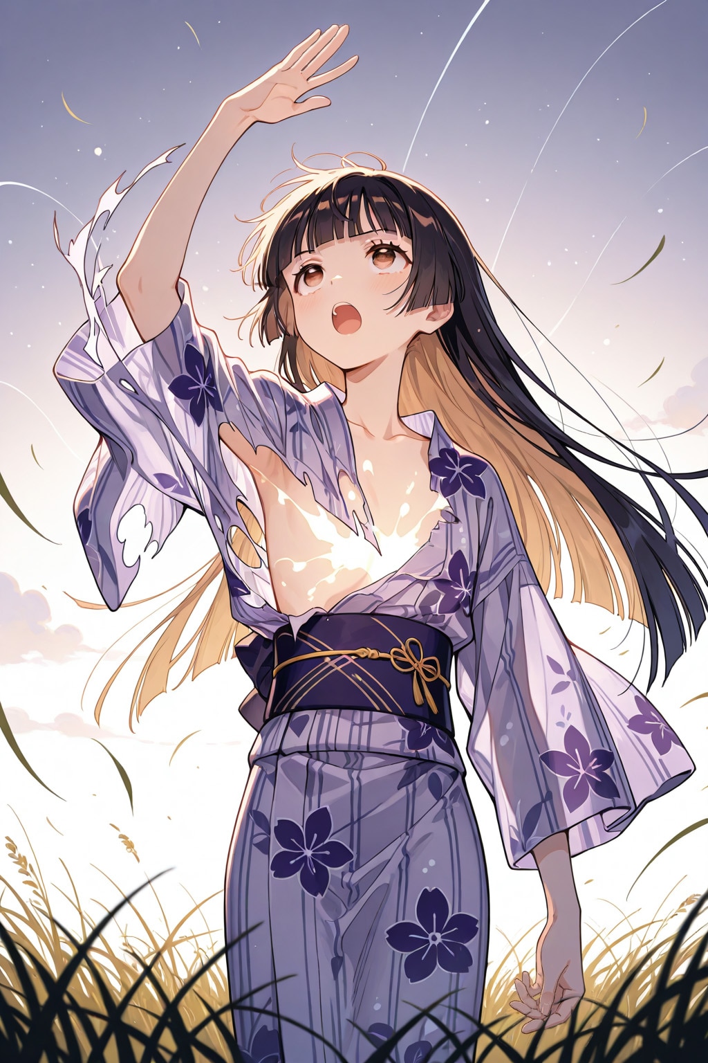 紫咲築子の変身2_衣服の崩壊
