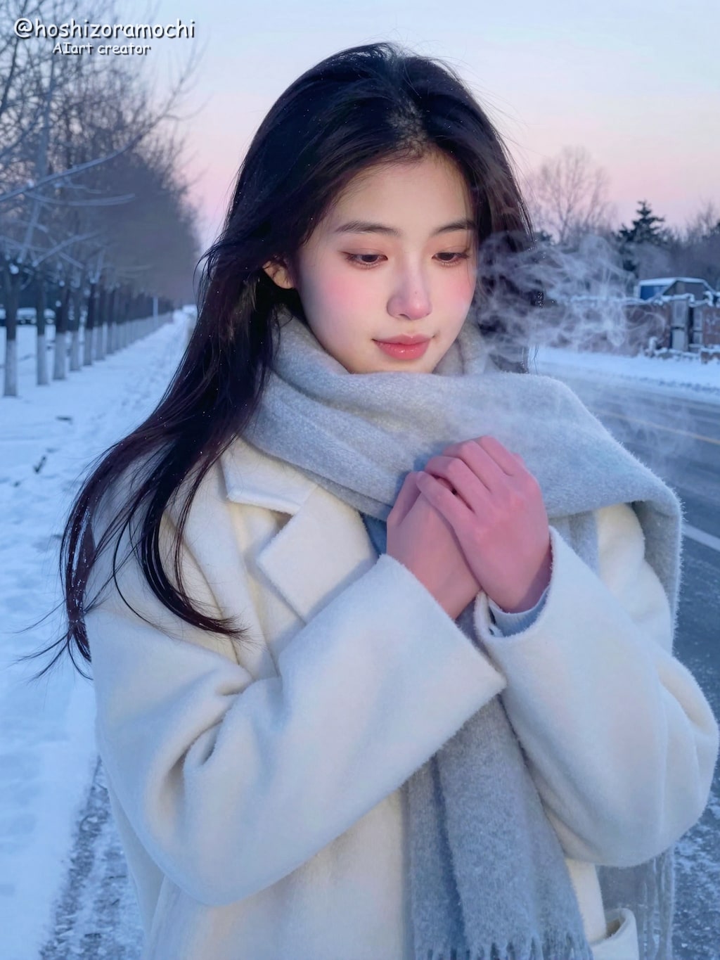 白息に溶ける静寂のポートレート - A portrait of silence melting into white breath