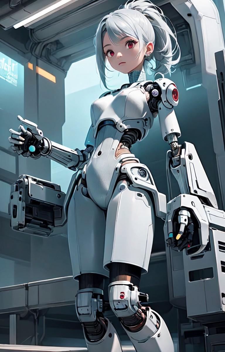 見下ろすメカ娘 | の人気AIイラスト・グラビア