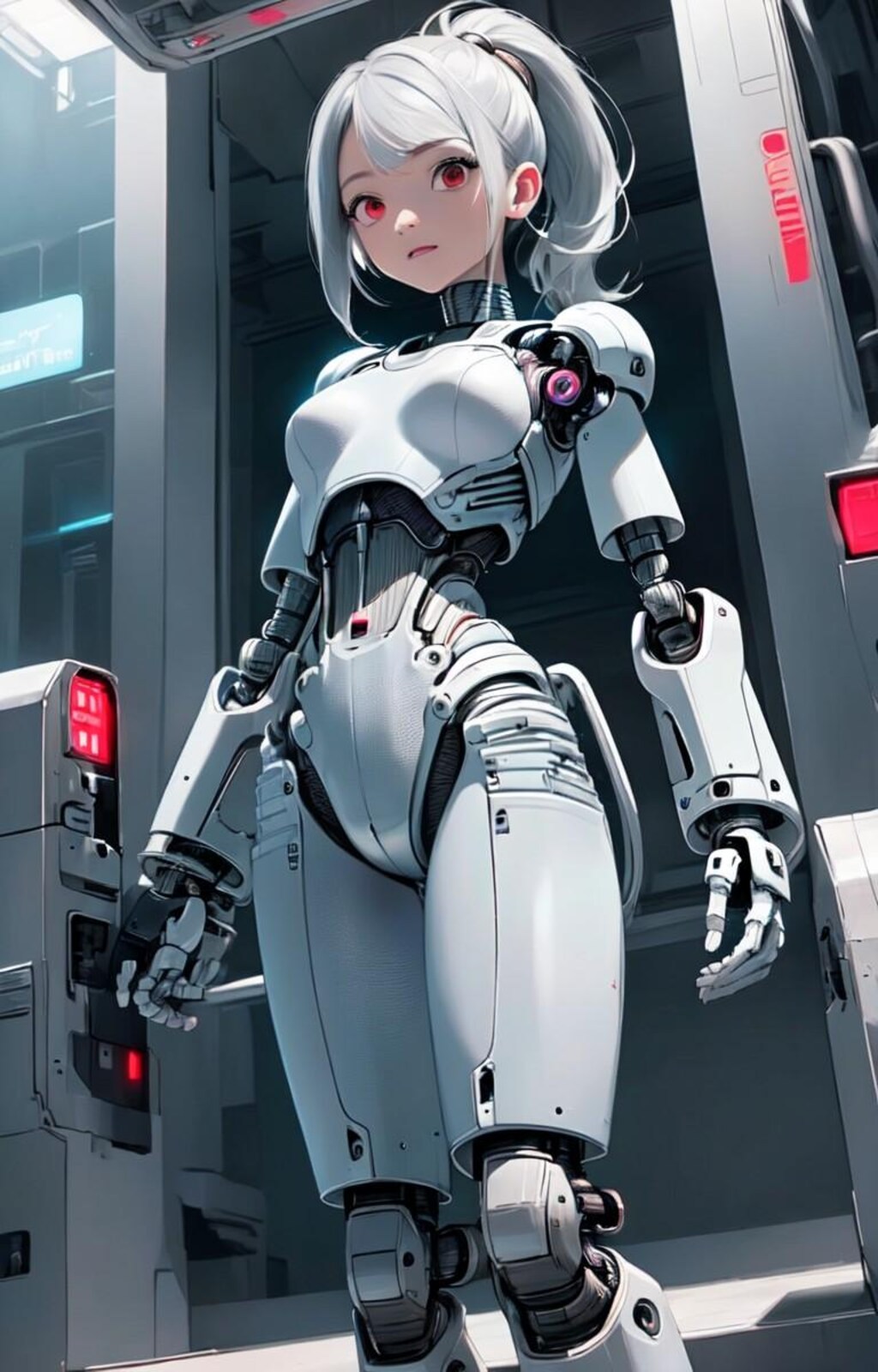 見下ろすメカ娘