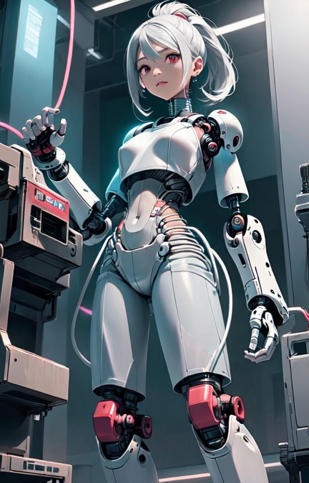 見下ろすメカ娘