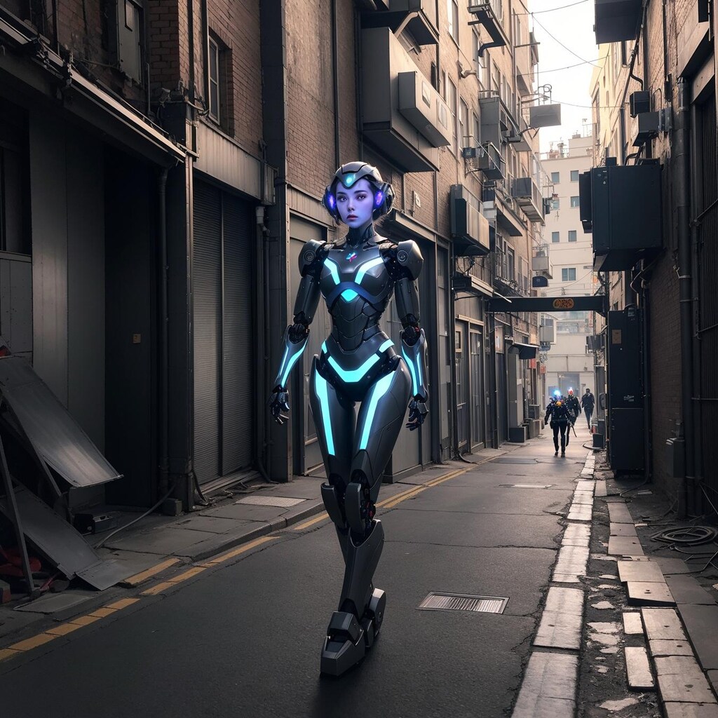 巡回中の日本の女性ロボット