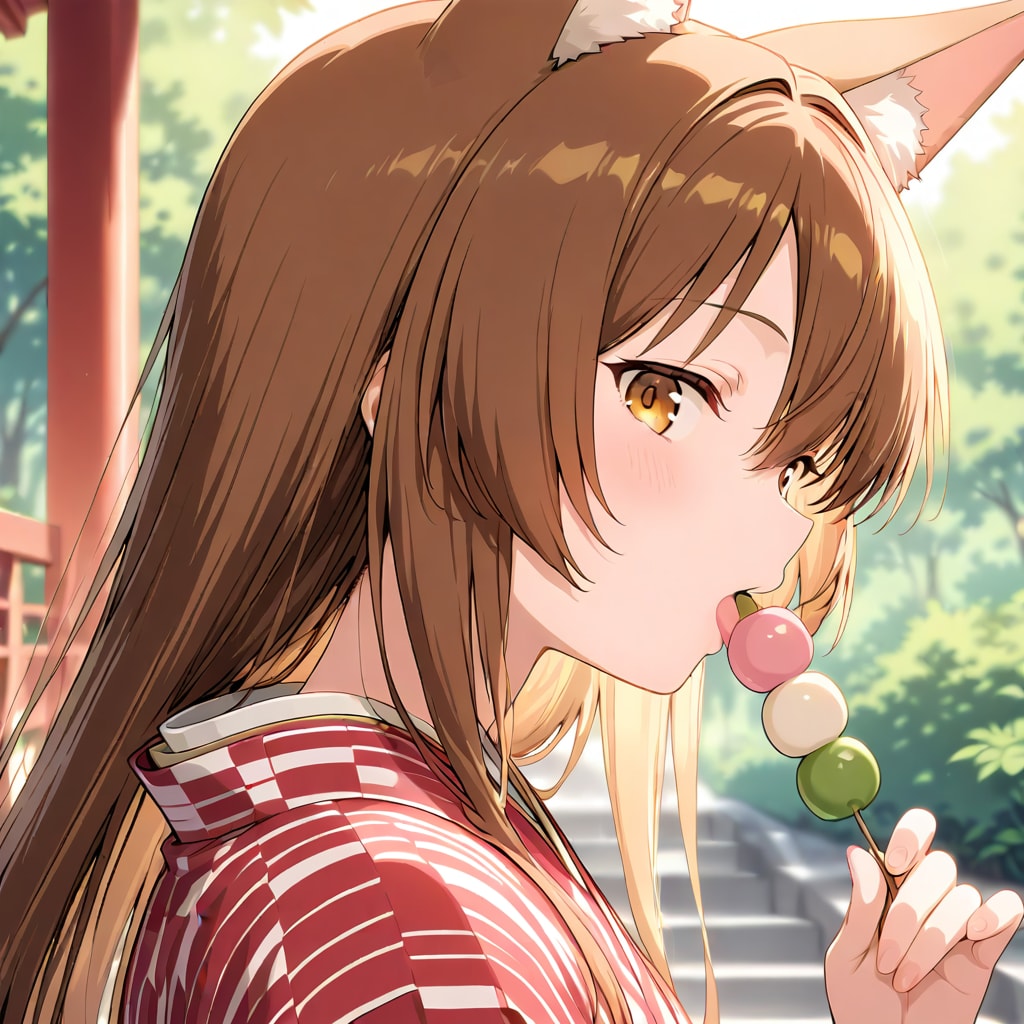 みたらし団子を食べる