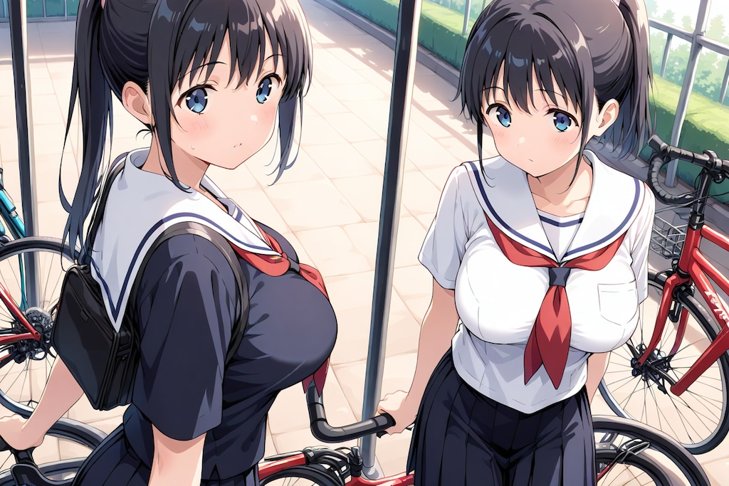 駐輪場でおしゃべり