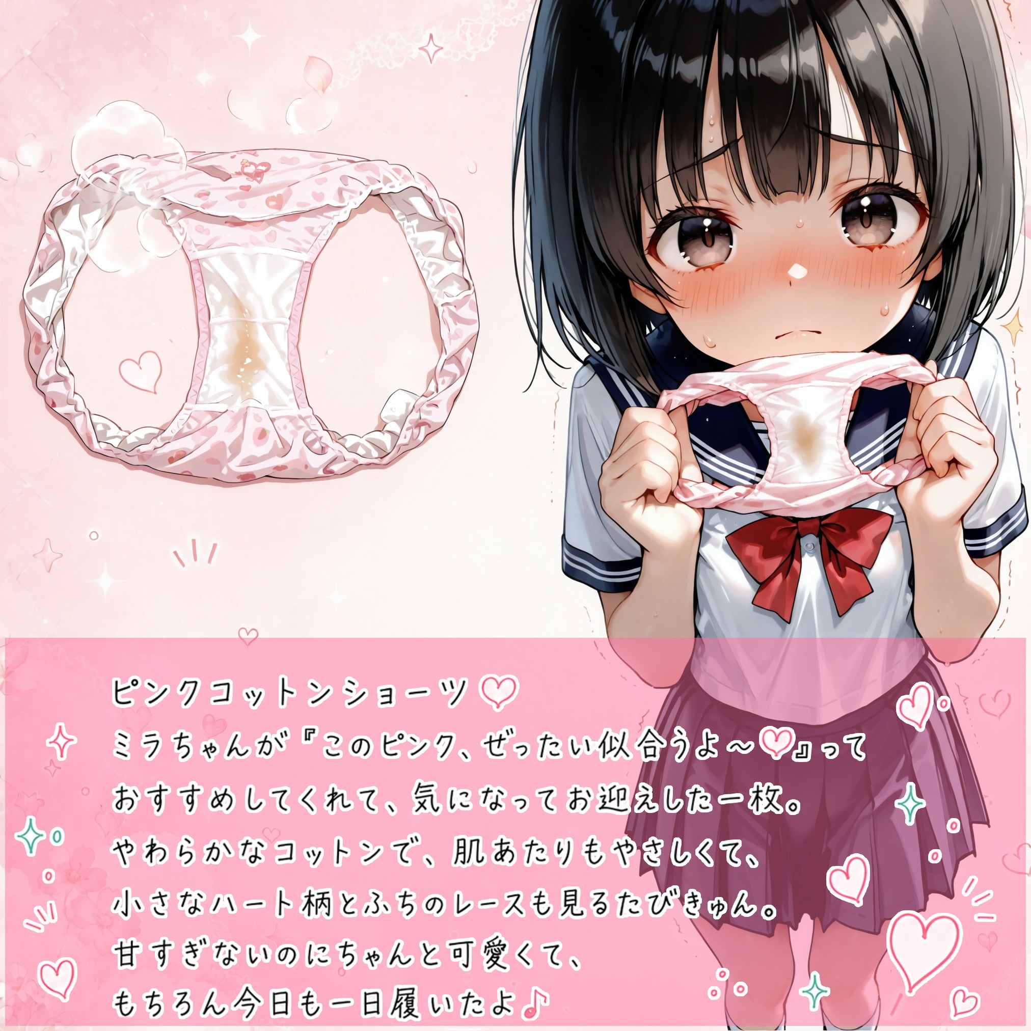 ある日突然、ミラちゃんが女子中〇生の私に今日1日学校で履いていたパンツの匂いを嗅がせろと言ってきた