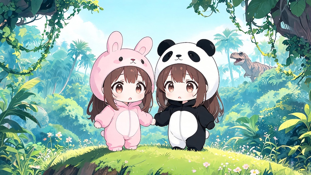 着ぐるみ村の住人が恐竜の世界に１【#サマーアドベンチャーフェス】