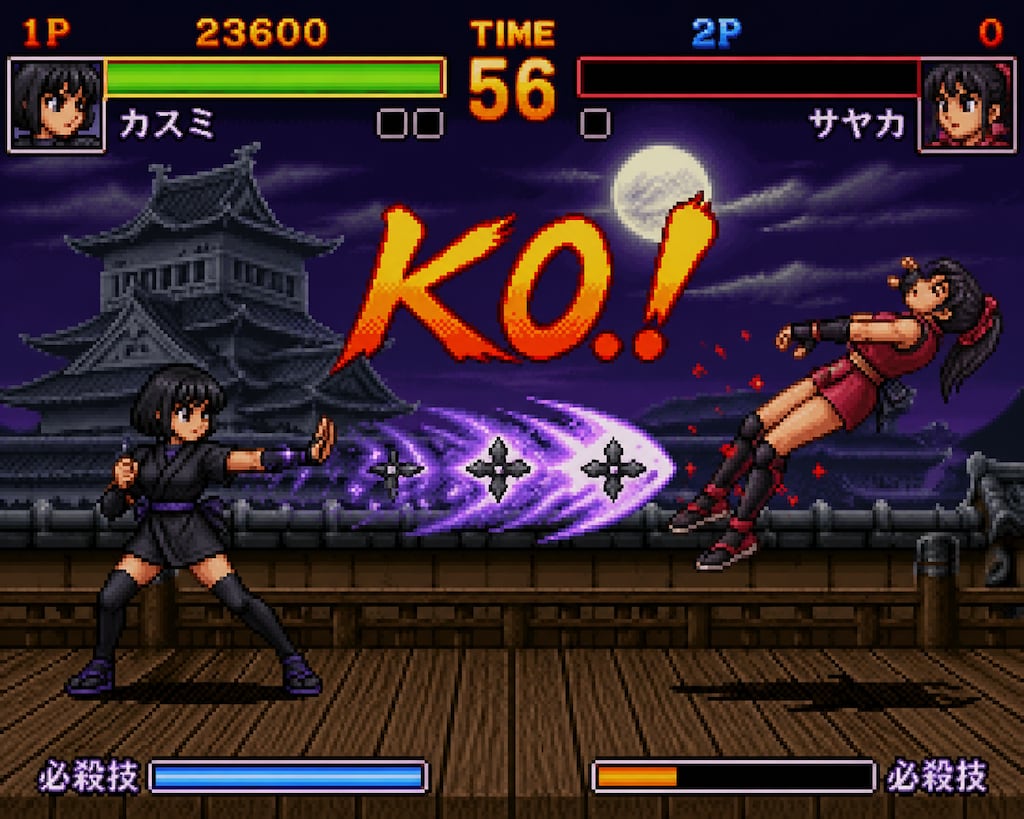 2D格闘ゲーム風の女の子