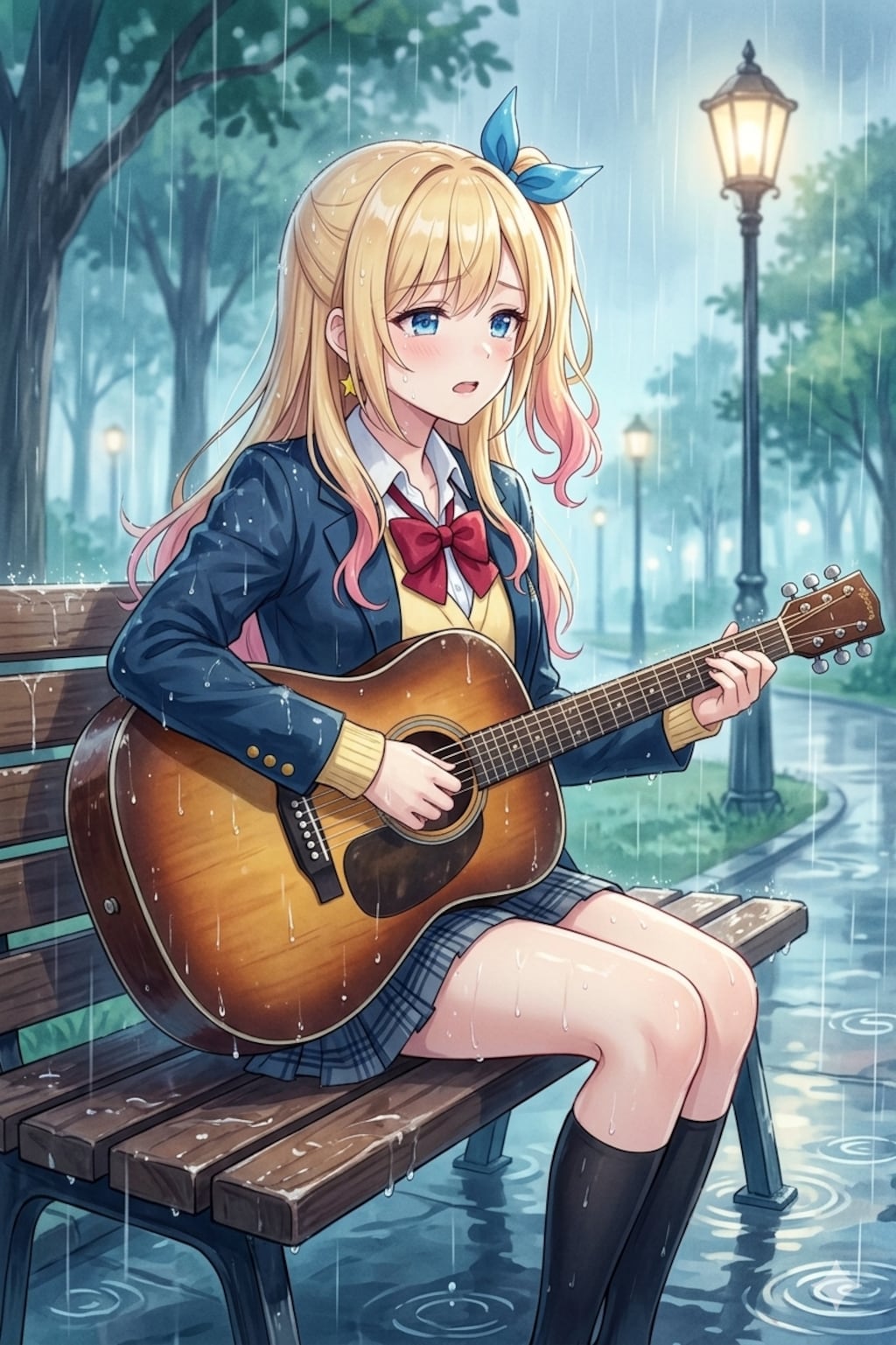雨の中しっとりと歌うナミちゃん