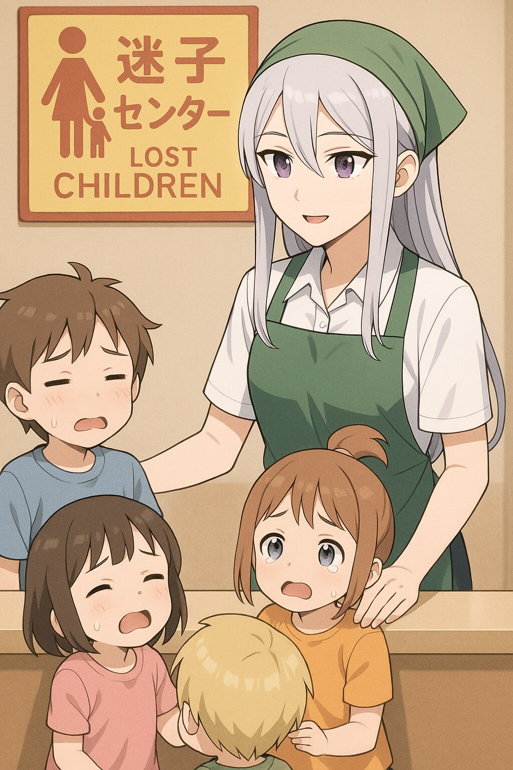 迷子センターで子供に相手をするVEGAちゃん