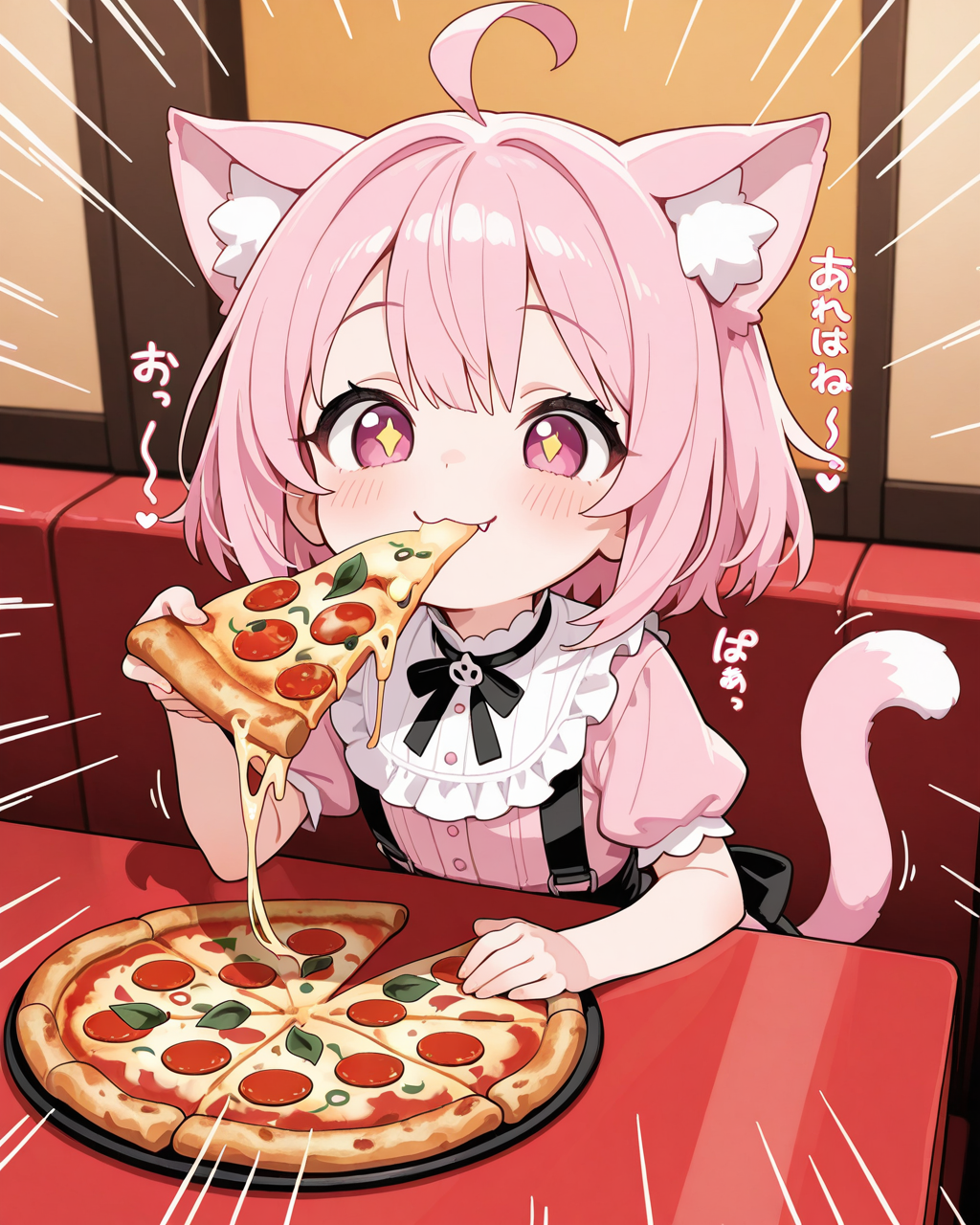 摩訶不思議食堂のピザフェアでおピッツアするうちのねこ