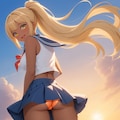 セーラー服でパンチラ 4枚目