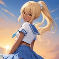 セーラー服でパンチラ 8枚目