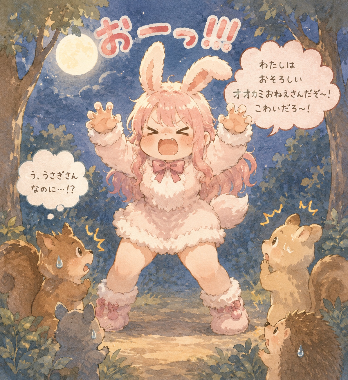 うさぎちゃん、いかくをする