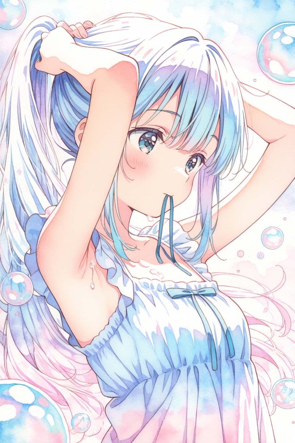 泡沫を結ぶ青