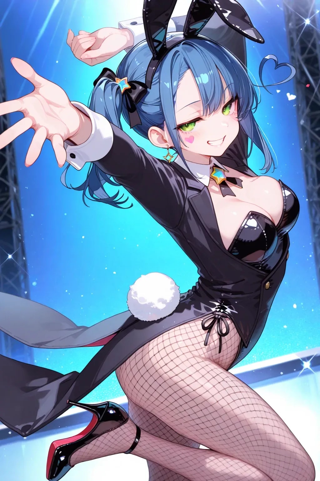 踊る燕尾服バニーの女の子