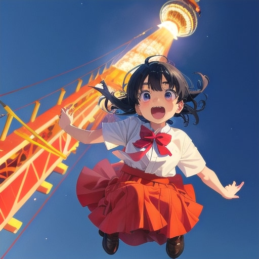 タワーから飛び降りる。 | の人気AIイラスト・グラビア