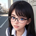 黒髪メガネ女子高生 5枚目