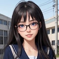 黒髪メガネ女子高生 2枚目