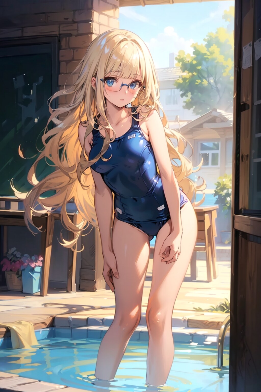 スク水の眼鏡お姉さん