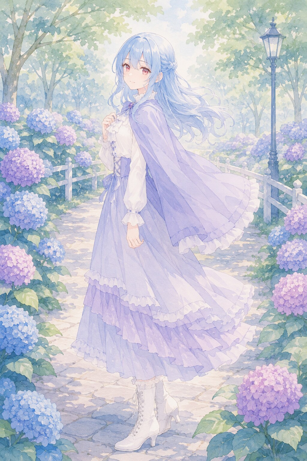 紫陽花の咲く公園