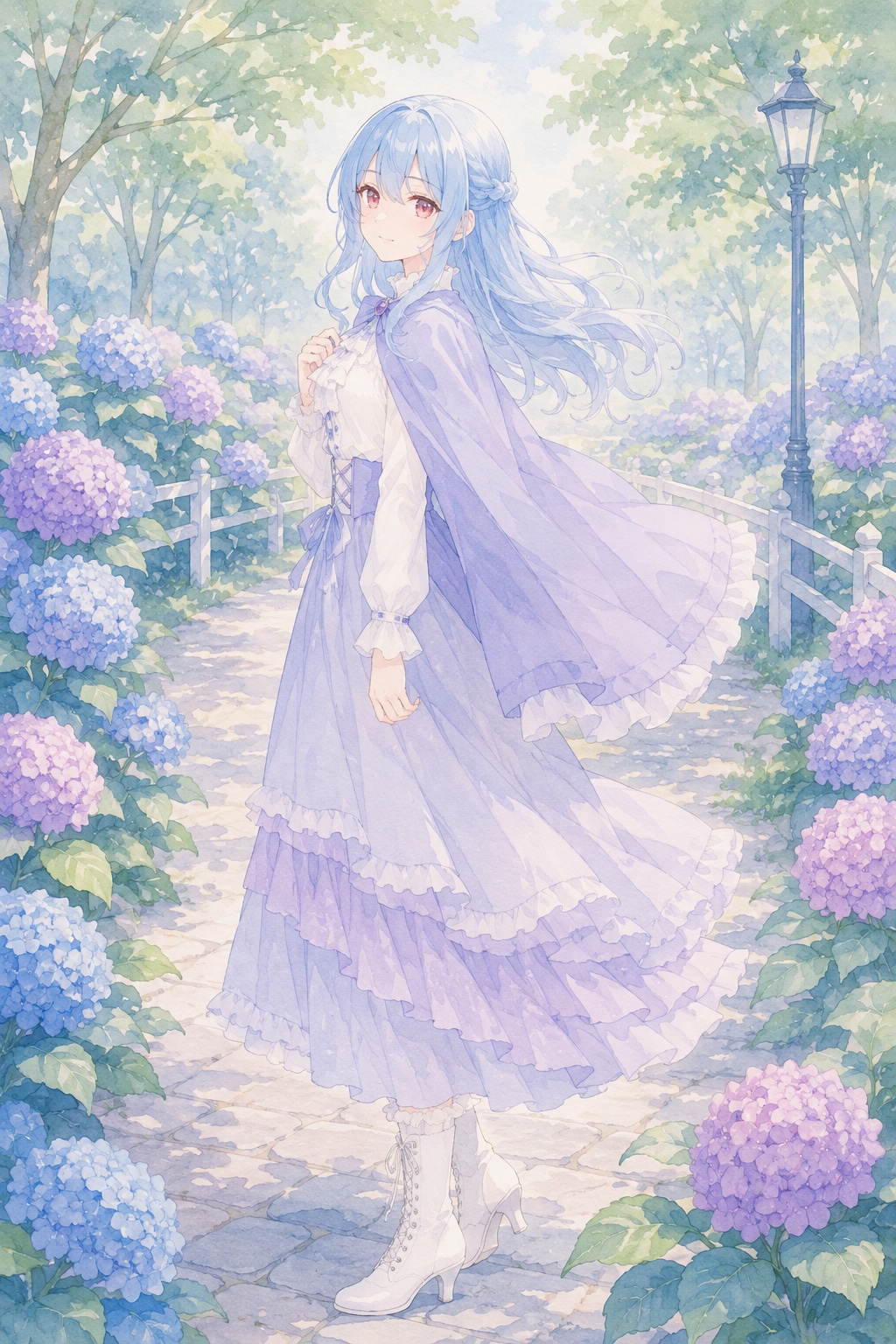 紫陽花の咲く公園