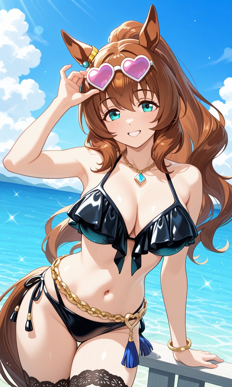 ビキニ姿のマルゼンスキー🐴👙❤️