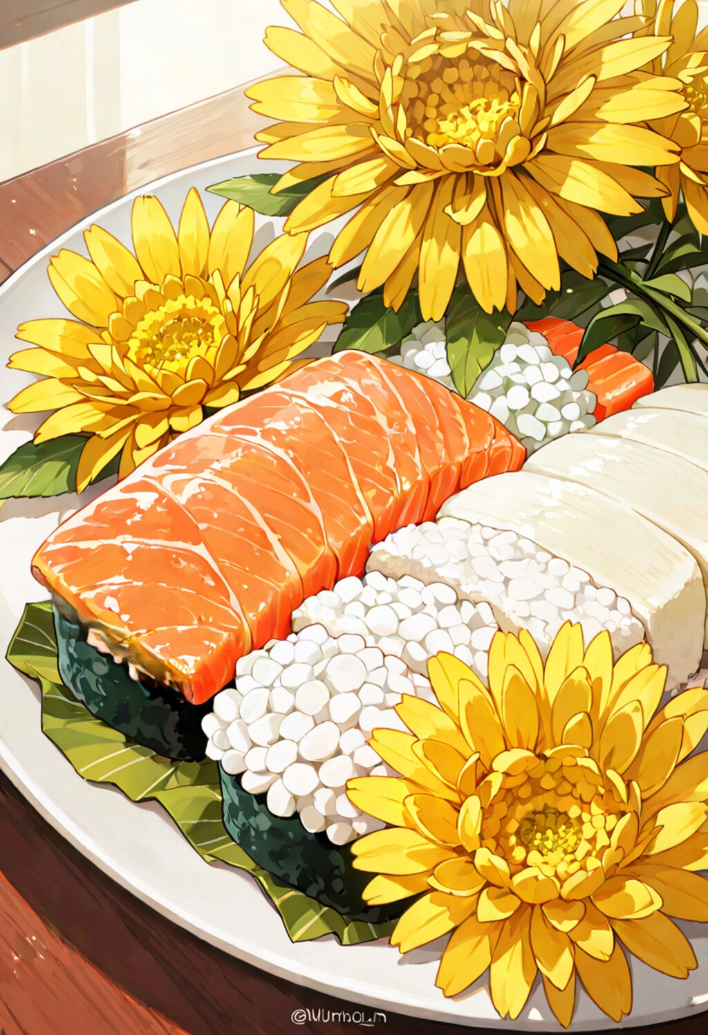 頑張る君に花束と寿司を🐟