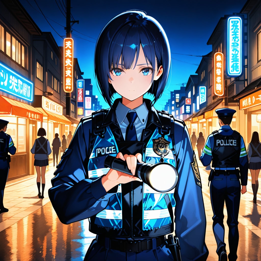 夜のパトロールモデル | の人気AIイラスト・グラビア