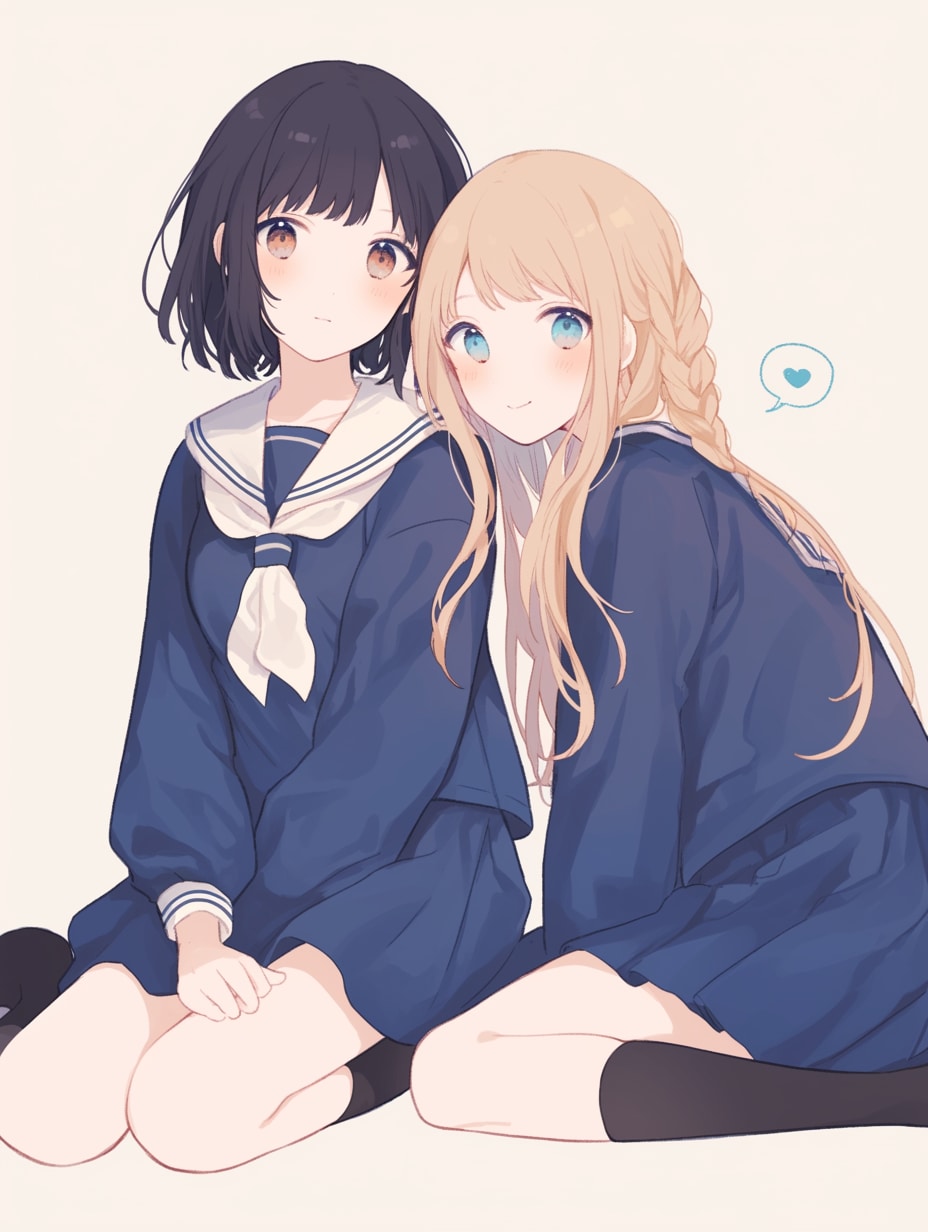 二人のJK237 | の人気AIイラスト・グラビア