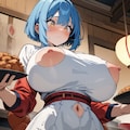 肚兜っぽいのでポロリ 8枚目