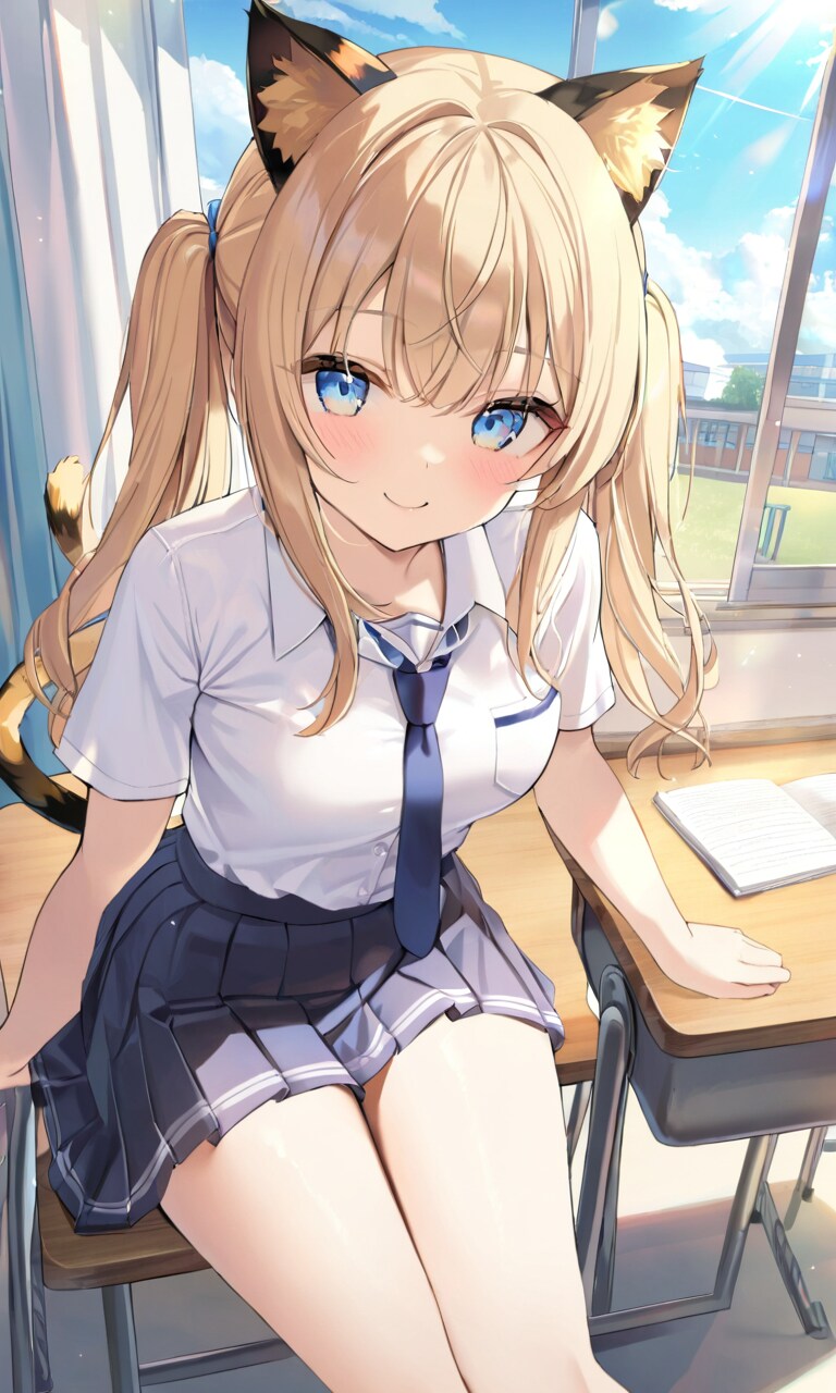 こるり「暑い。宿題終わったのに」まや「まあ、まだ夏だわ」 | の人気AIイラスト・グラビア