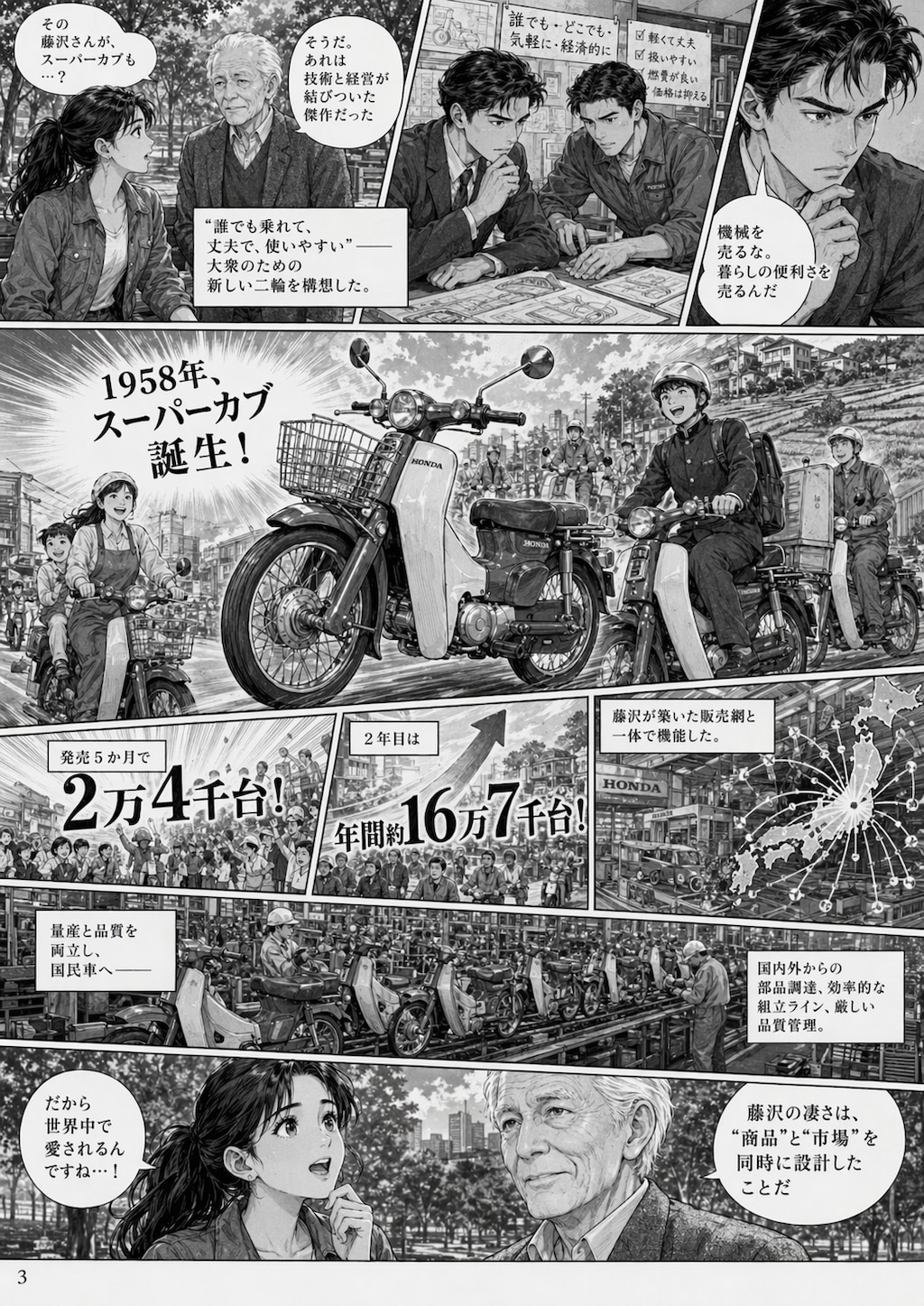 AI漫画「高度成長期の名人達」藤沢武夫