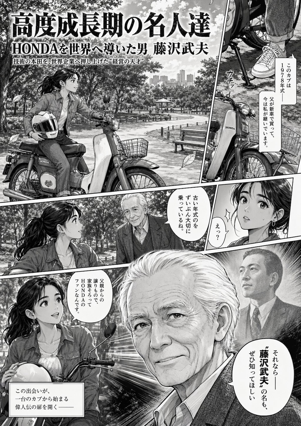 AI漫画「高度成長期の名人達」藤沢武夫