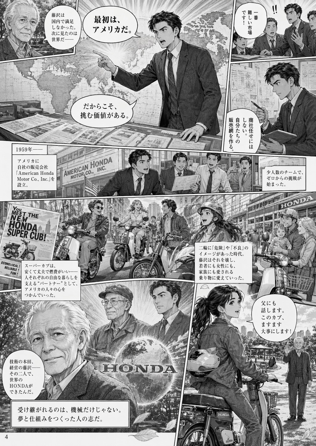 AI漫画「高度成長期の名人達」藤沢武夫