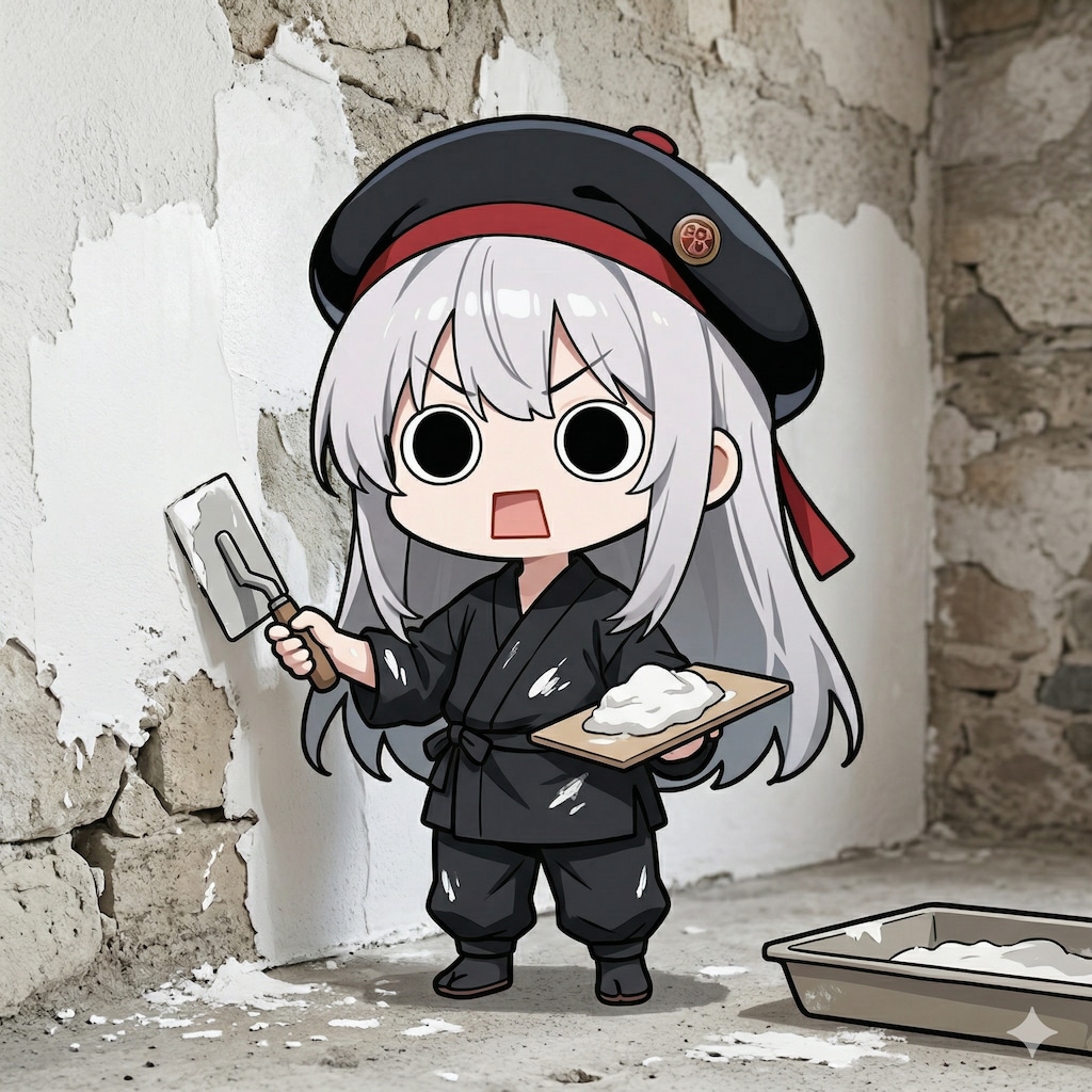 漆喰を塗るえらいこっちゃ嬢