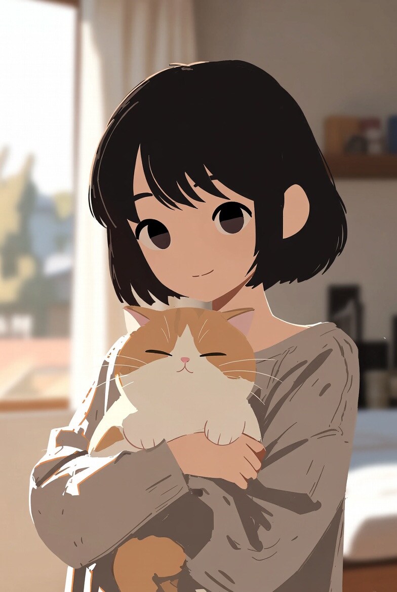 猫と女の子