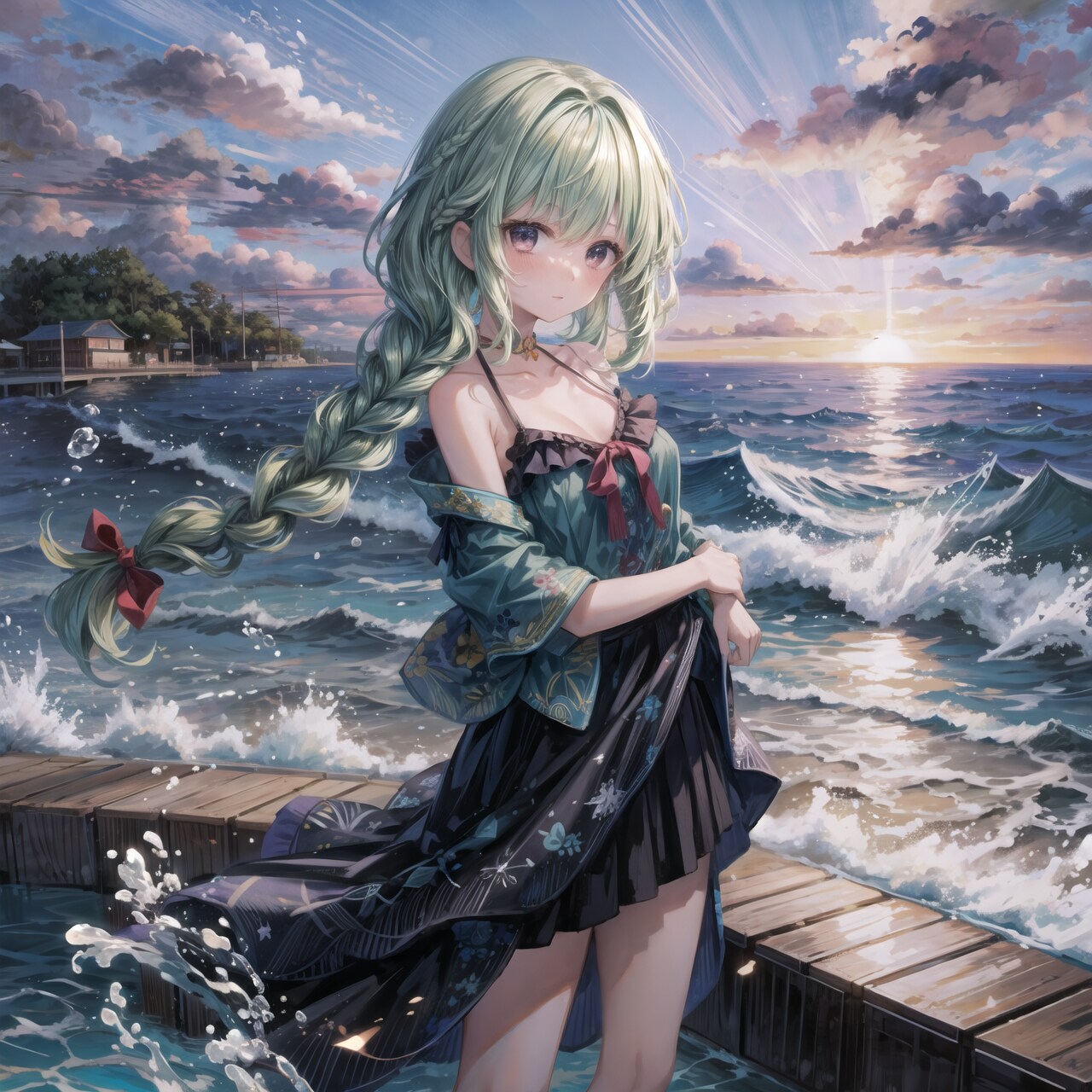 海際に立つ少女