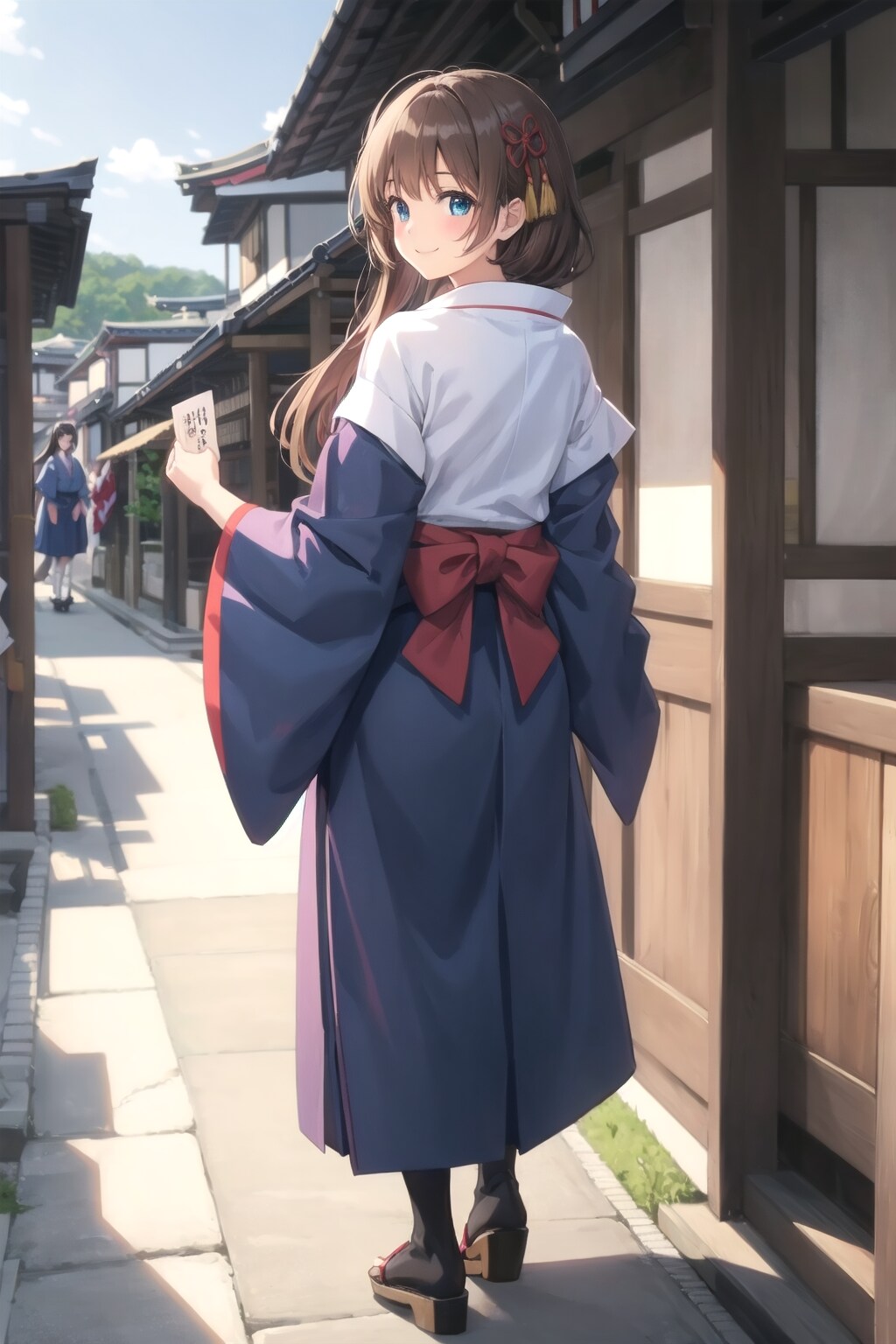 巫女さん　京都旅行中