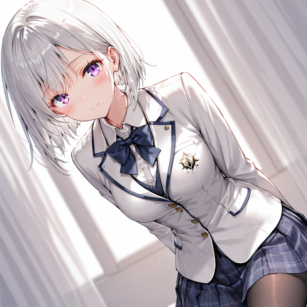 (1117)銀髪ちゃんブレザー | の人気AIイラスト・グラビア